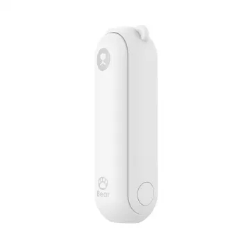 JISULIFE käsituuletin 8 valkoinen kannettava USB-tuuletin varavirtalähde 2000mAh ja taskulamppu