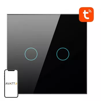 AVATTO TS02-EU-B2 älyvalokytkin WiFi 2-kytkin musta