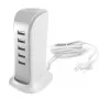 Dudao 5x USB-laturi integroidulla EU-verkkojohdolla valkoinen (A5EU)