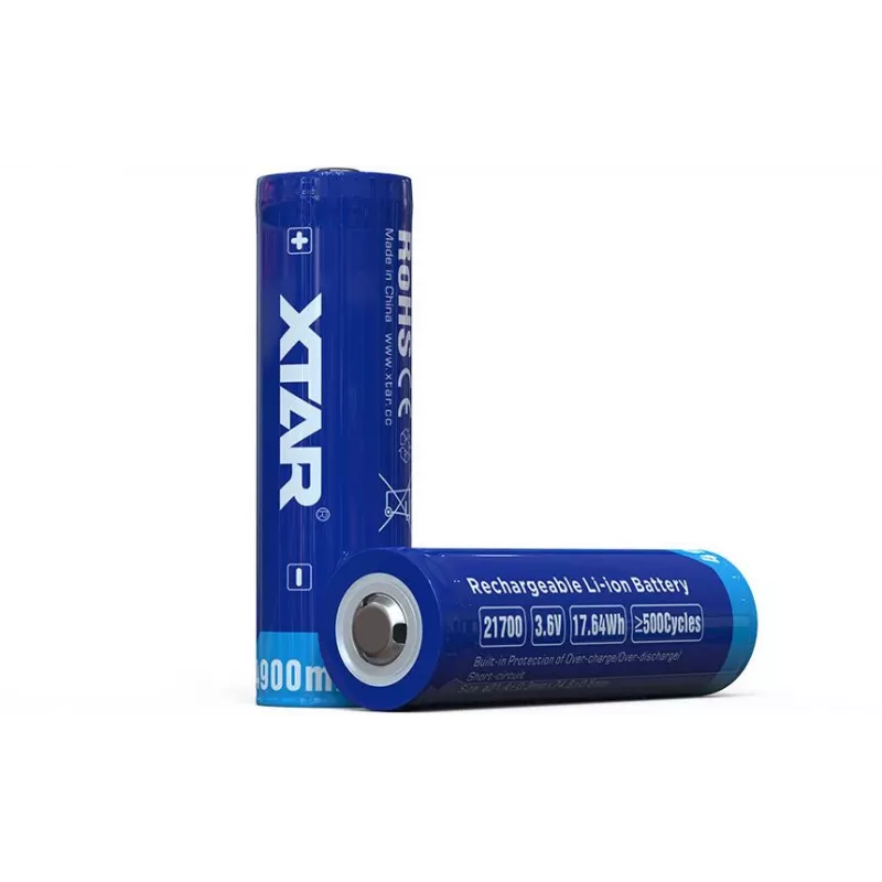 XTAR 21700 Li-Ion 3,7 V 4900 mAh suojattu akku (1 kpl)