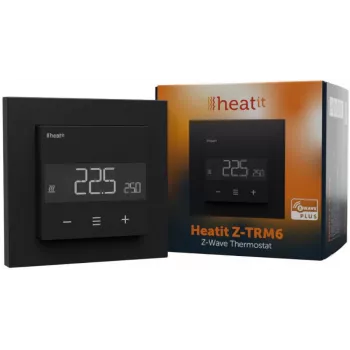 HEATIT Z-TRM6 Black Matt Z-Wave -termostaatti 3600W 16A 868.4 MHz