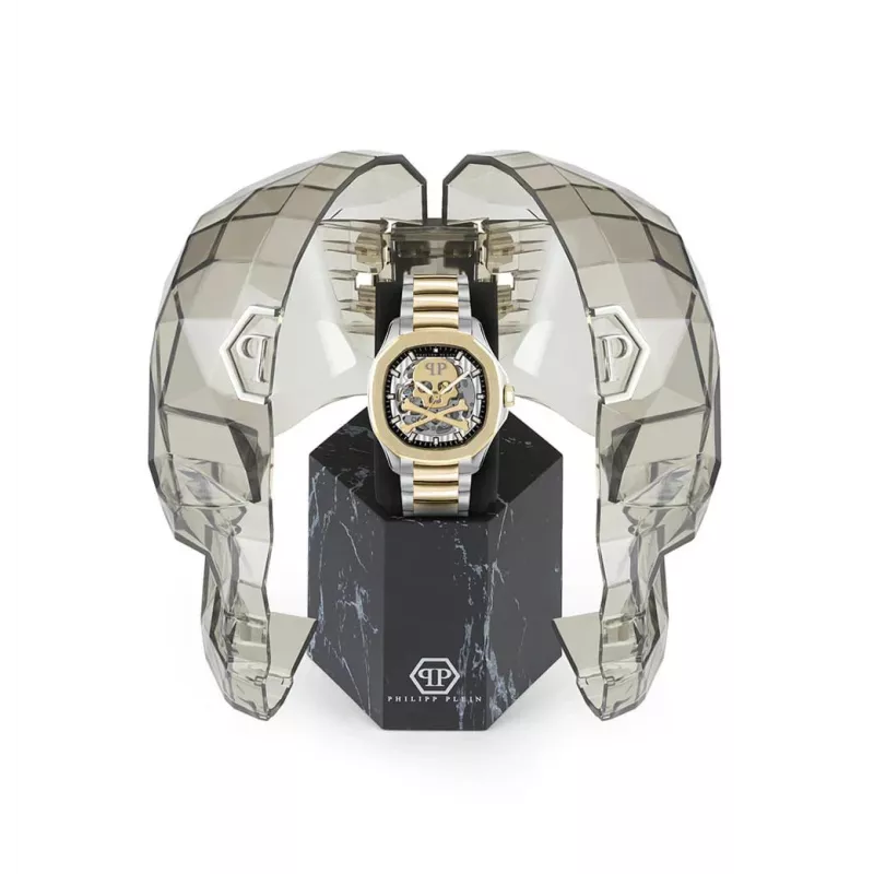 Philipp Plein The $keleton miesten automaattikello PWRAA0323 42 mm musta silikoni