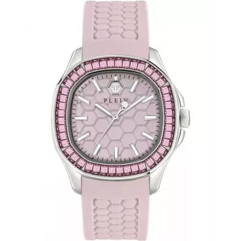 Philipp Plein naisten kello PWTAA0123 38 mm kvartsikello mustalla silikonirannekkeella
