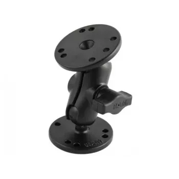 RAM MOUNTS B-kokoinen lyhyt asennusvarsi + 2x B-kokoinen 1.0 pallo pyöreä 2.5 alusta
