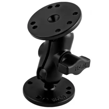 RAM MOUNTS B-kokoinen lyhyt asennusvarsi + 2x B-kokoinen 1.0 pallo pyöreä 2.5 alusta