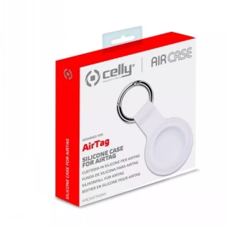 CELLY AIRCASETAG - silikonikuori AirTagille - valkoinen