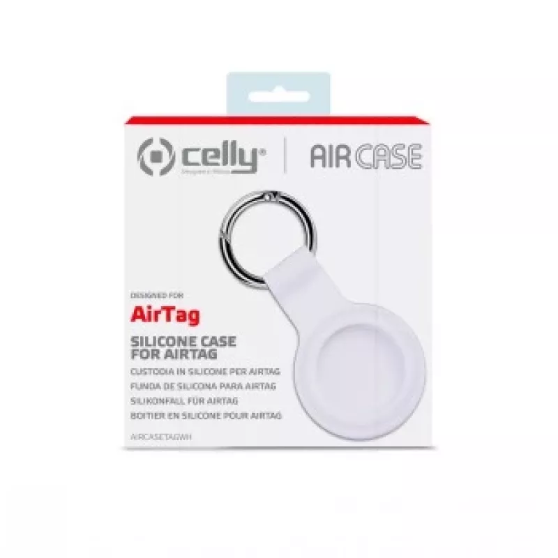 CELLY AIRCASETAG - silikonikuori AirTagille - valkoinen