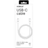 CELLY USBCUSBCCOTT - USB-C USB-C puuvillapäällysteinen kaapeli valkoinen (Power Delivery)