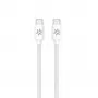 CELLY USBCUSBCCOTT - USB-C USB-C puuvillapäällysteinen kaapeli valkoinen (Power Delivery)