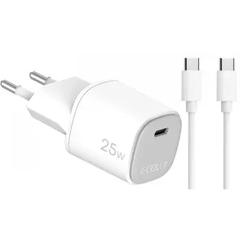 CELLY UP TC 1 USB-C 25W + C to C kaapeli
