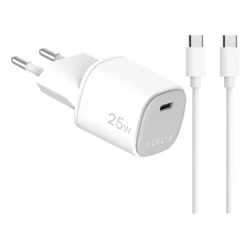 CELLY UP TC 1 USB-C 25W + C to C kaapeli