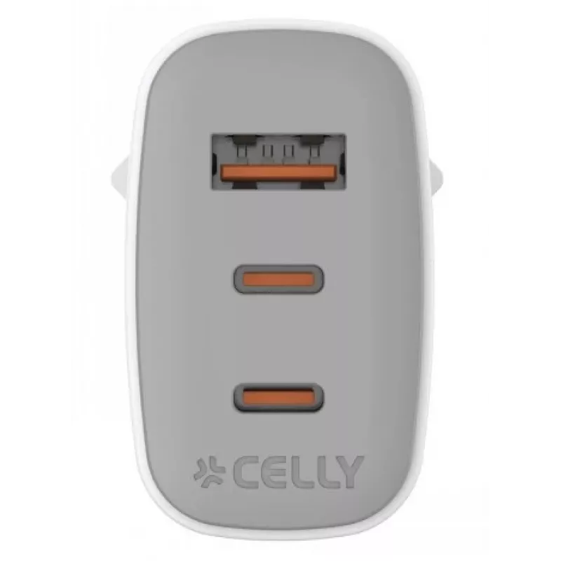 CELLY UP TC 1 USB 2 USB-C 65W WH GaN seinälaturi valkoinen