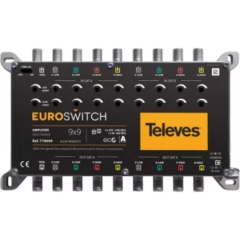 TELEVES EuroSwitch 9 tuloa -monikytkinvahvistin 27/31 dB (719609)