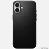 Nomad Modern Leather -kotelo iPhone 16 Plus - musta