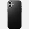 Nomad Modern Leather -kotelo iPhone 16 Plus - musta