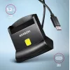 AXAGON CRE-SM4NC USB-C älykortinlukija jalustalla - musta