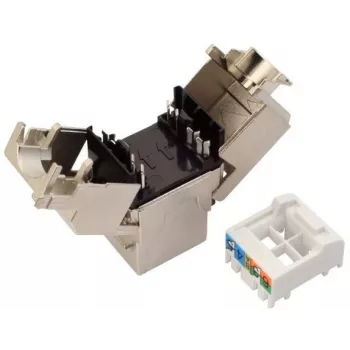 Solarix Cat.6A STP RJ45 Keystone -liitin työkaluton musta SXKJ-10G-STP-BK-SA
