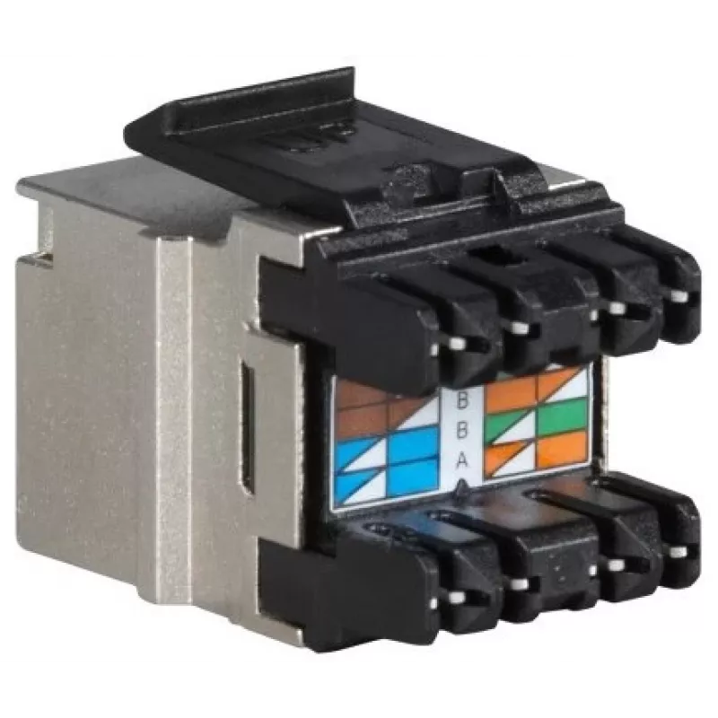 SOLARIX Cat.6 STP FTP RJ45 Keystone -moduuli työkaluton hopea