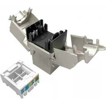 Solarix Cat.6A STP RJ45 Keystone -liitin työkaluton SXKJ-10G-STP-RAL-SA