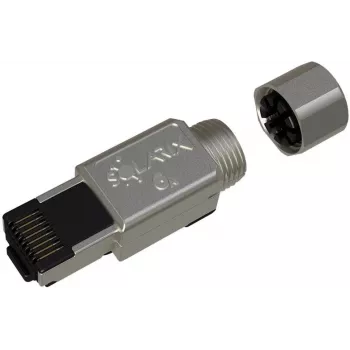 SOLARIX Industrial RJ45 Cat.6A STP työkaluton liitin, 1 kpl, musta/hopea