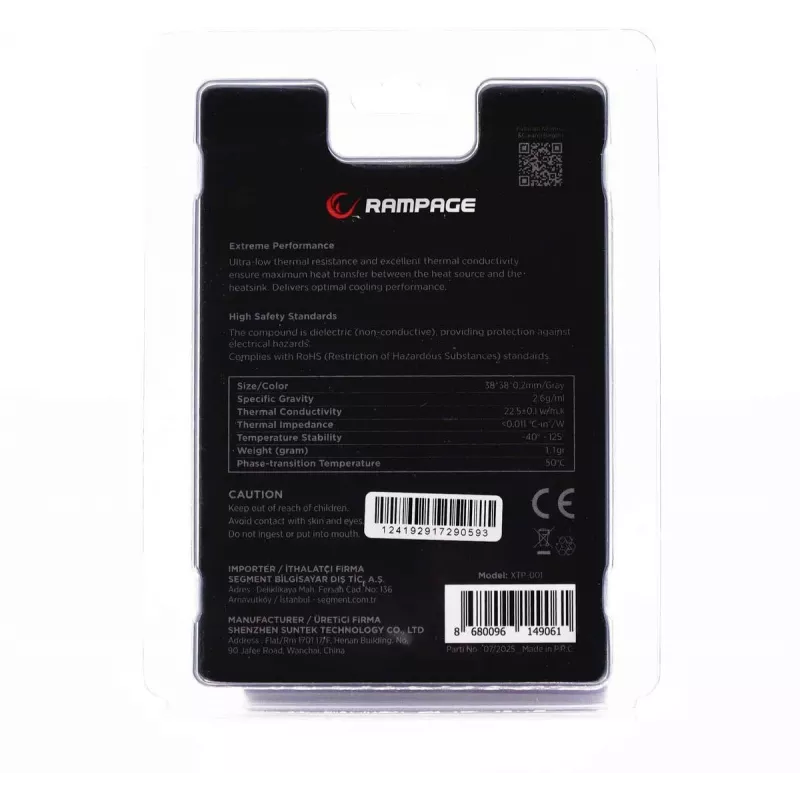 Rampage Termopad XTP-001 lämpötyyny 38×38×0,2 mm PTM