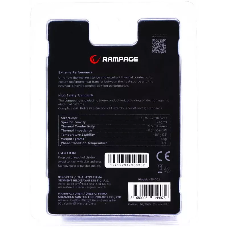 Rampage Termopad XTP-002 lämpötyyny 31×50×0,2 mm PTM