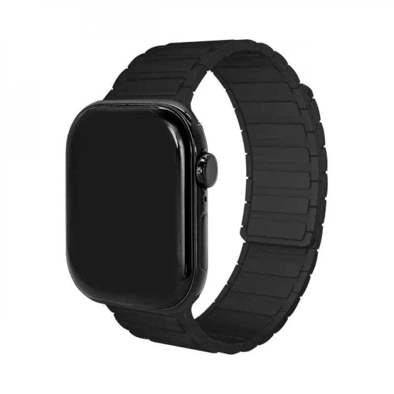 Mobilize silikoninen kelloranneke - magneettinen - Apple 38/40/41mm - musta