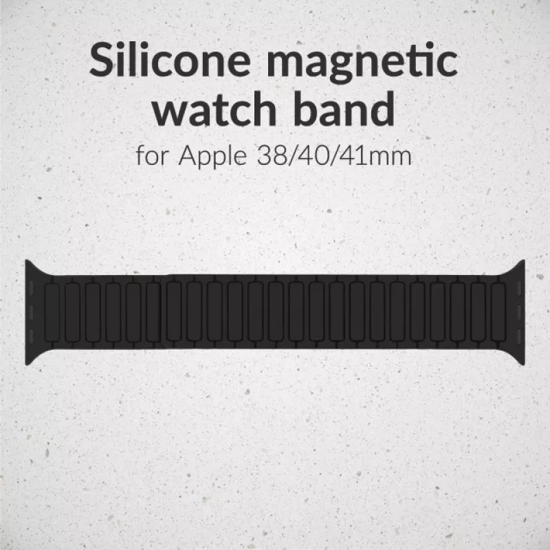 Mobilize silikoninen kelloranneke - magneettinen - Apple 38/40/41mm - musta