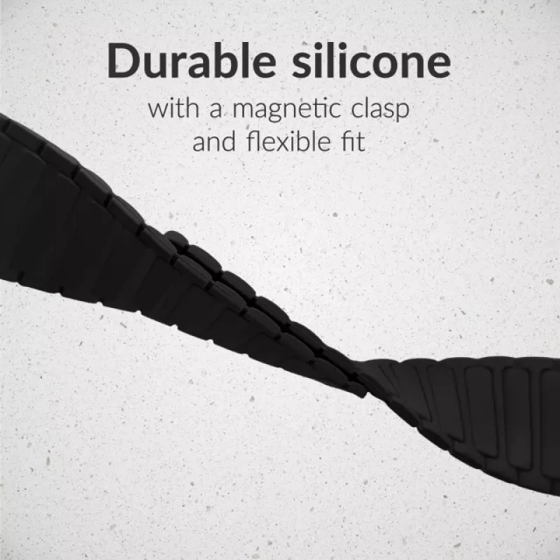 Mobilize silikoniranneke - magneettinen - Apple 42/44/45/49mm - musta