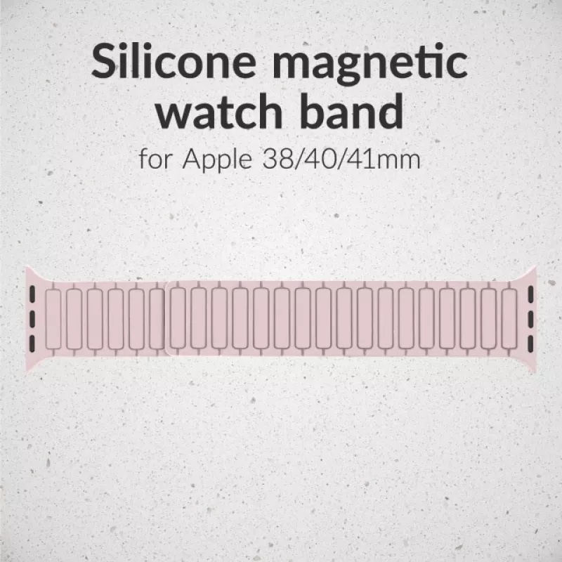 Mobilize silikoninen kelloranneke - magneettinen - Apple 38/40/41mm - pinkki