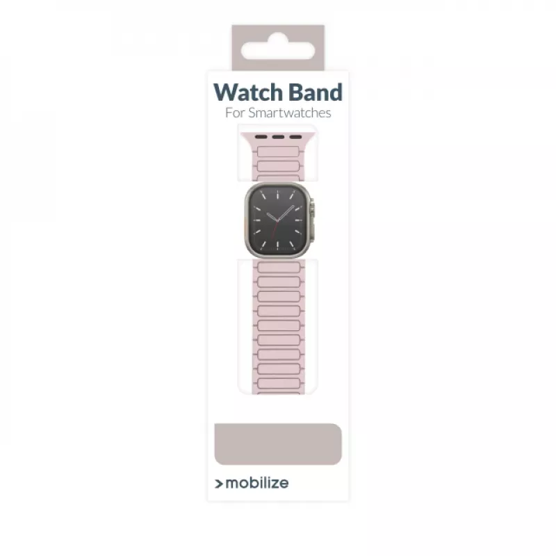 Mobilize silikoninen kelloranneke - magneettinen - Apple 38/40/41mm - pinkki