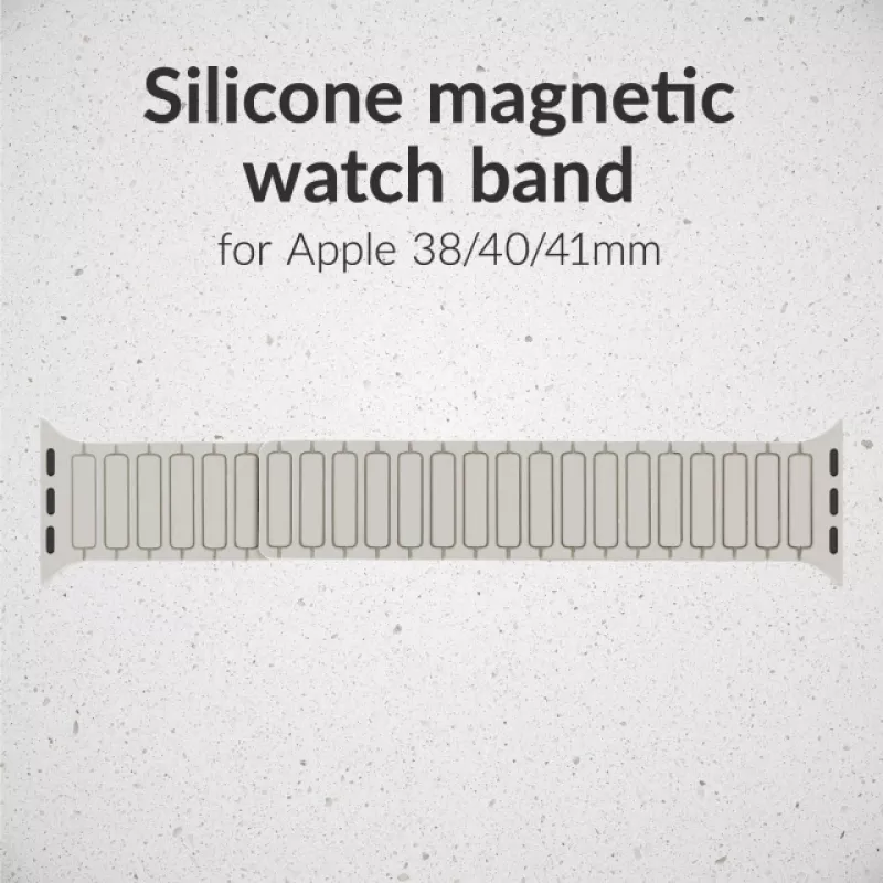 Mobilize silikoniranneke - magneettinen - Apple 38/40/41 mm - Starlight