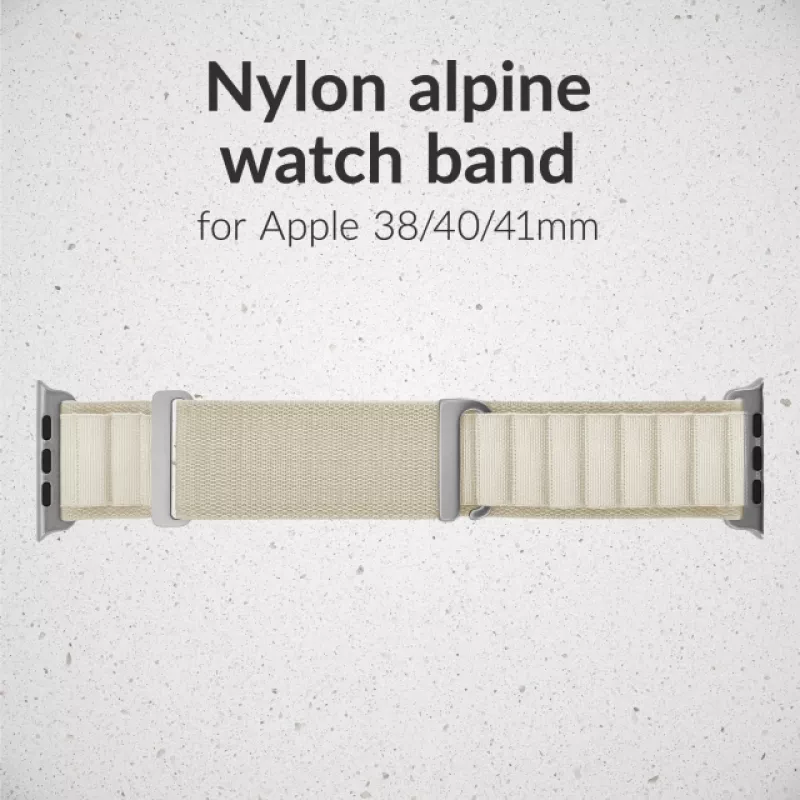 Mobilize nyloninen kelloranneke - Alpine - titaaniliitin - Apple 38/40/41mm - Starlight