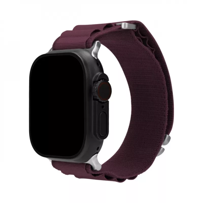Mobilize nyloninen kelloranneke - Alpine - titaaniliitin - Apple 38/40/41mm - Bordeaux