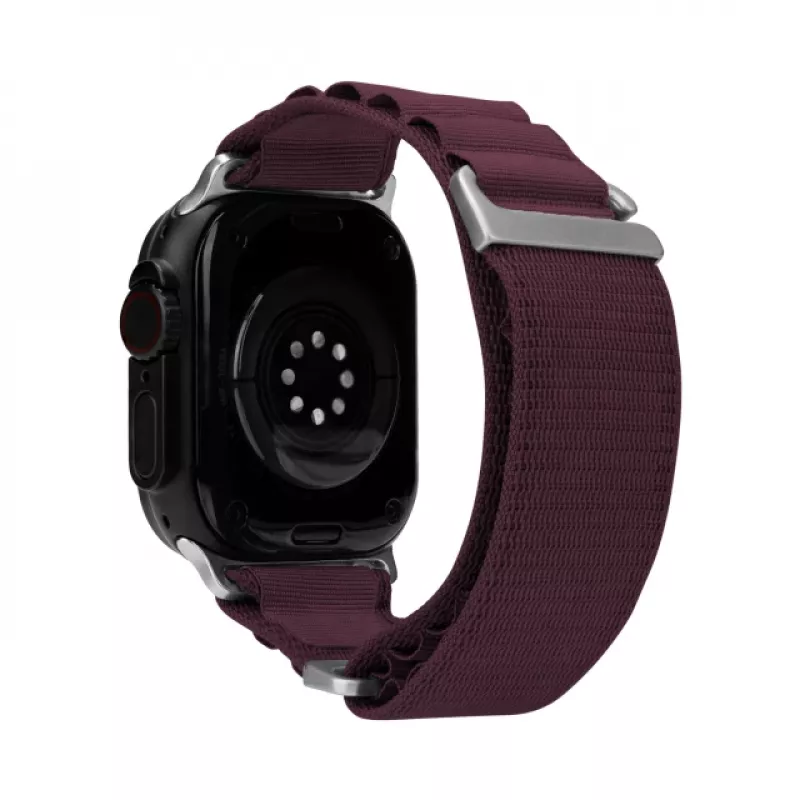 Mobilize nyloninen kelloranneke - Alpine - titaaniliitin - Apple 38/40/41mm - Bordeaux