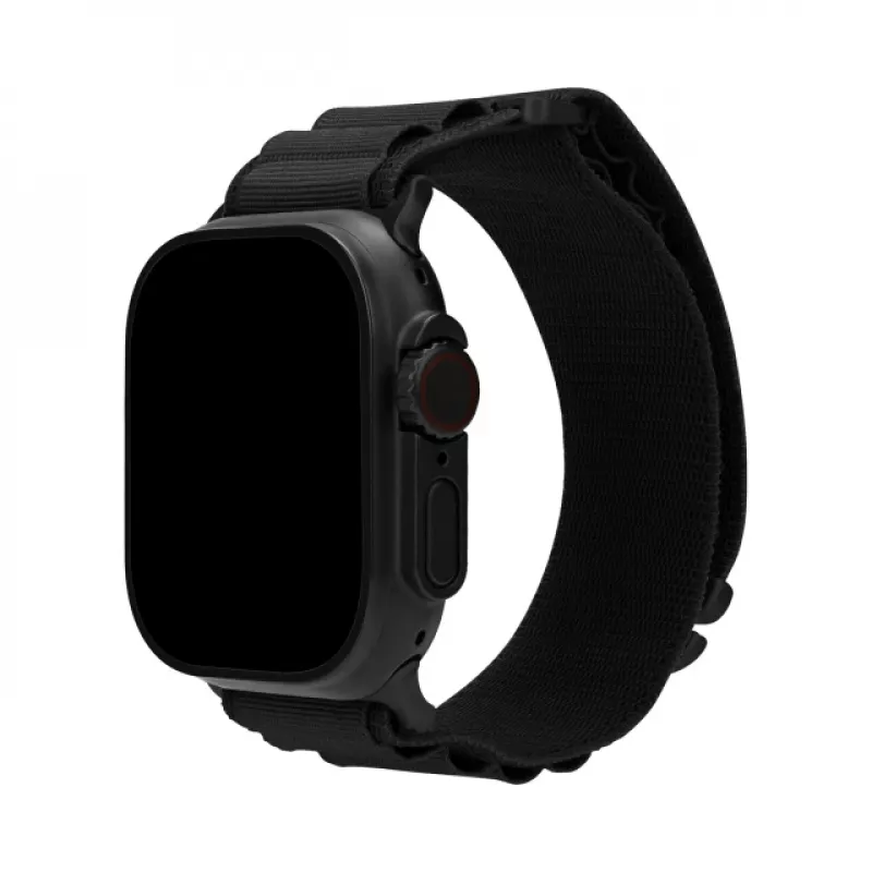 Mobilize nyloninen kelloranneke - Alpine - musta liitin - Apple 38/40/41mm - musta