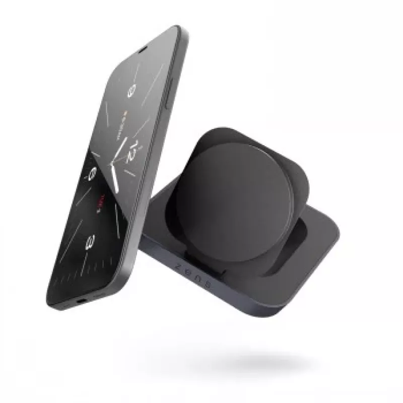 ZENS Magnetic Nightstand Charger - 20W langaton latausteline iPhonelle ja AirPodsille (musta)