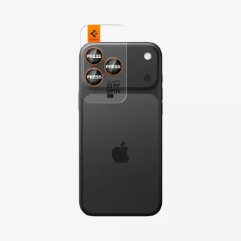 Spigen Optik Pro GLAS.TR EZ Fit kamerasuojus 2 kpl:n pakkaus - karkaistu lasikamera-suojus iPhone 16 Pro / 16 Pro Max / 17 Pro / 17 Pro Max (oranssi)