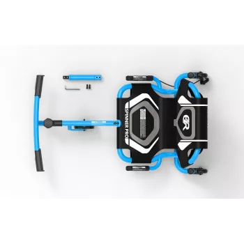 EzyRoller Spinner Pro X jalkakäyttöinen go-kart 360° käännöllä, sininen, 10+ vuotta