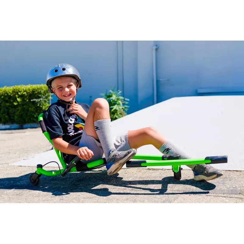 EzyRoller Spinner Pro X vihreä 360° jalkakäyttöinen go-kart yli 10-vuotiaille lapsille