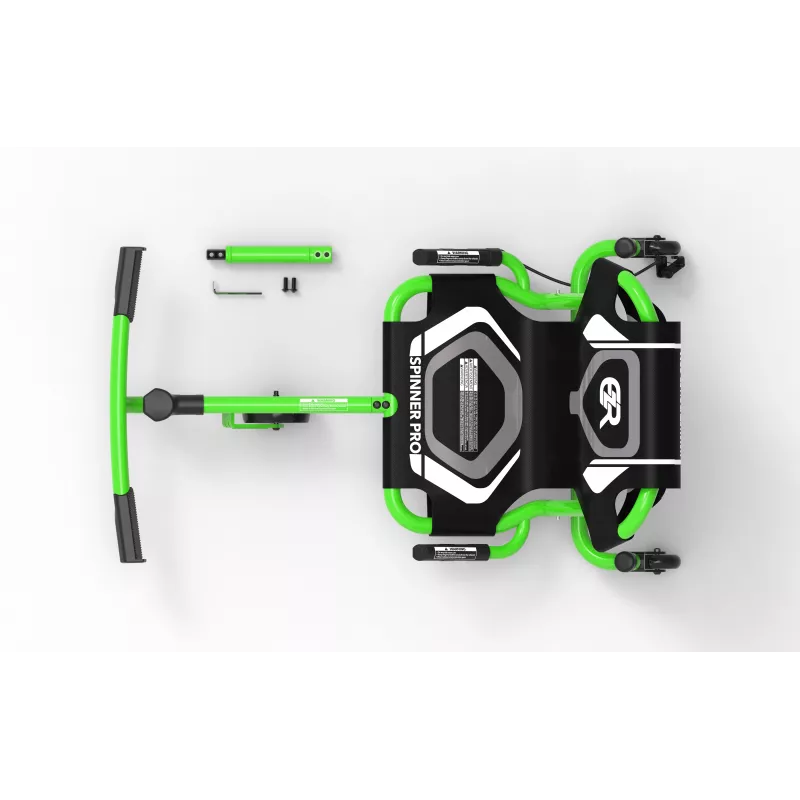 EzyRoller Spinner Pro X vihreä 360° jalkakäyttöinen go-kart yli 10-vuotiaille lapsille