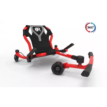 EzyRoller Spinner X ajoneuvo-gokart - jalkakäyttöinen 360° käännöksellä - punainen
