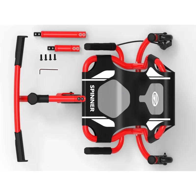 EzyRoller Spinner X ajoneuvo-gokart - jalkakäyttöinen 360° käännöksellä - punainen