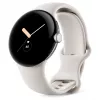 Google Pixel Watch Polished Silver ruostumaton teräs 41mm Chalk Active -ranneke