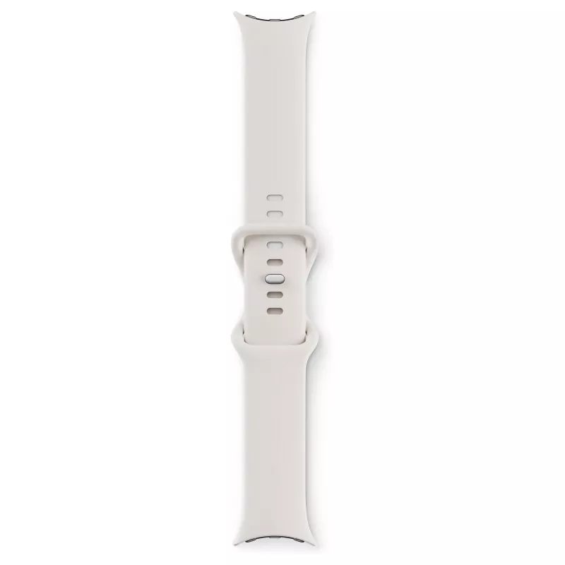Google Pixel Watch Polished Silver ruostumaton teräs 41mm Chalk Active -ranneke