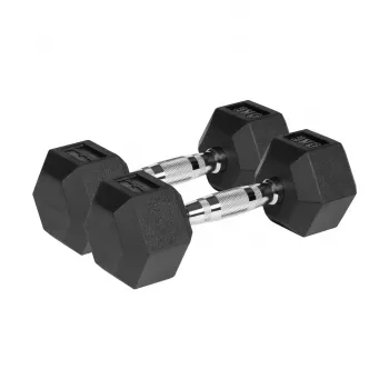 REBEL ACTIVE kumipinnoitetut valurautakäsipainot 2x5 kg