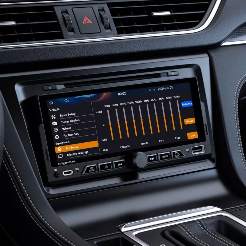 KRUGER & MATZ KM2017 1DIN autoradio Apple CarPlay ja Android Auto -tuella