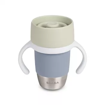 Beaba ruostumaton teräs 360° harjoittelumuki Pebble Grey
