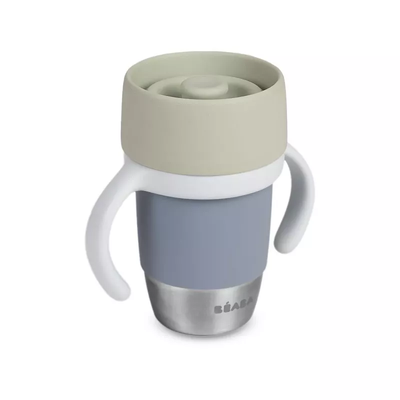 Beaba ruostumaton teräs 360° harjoittelumuki Pebble Grey