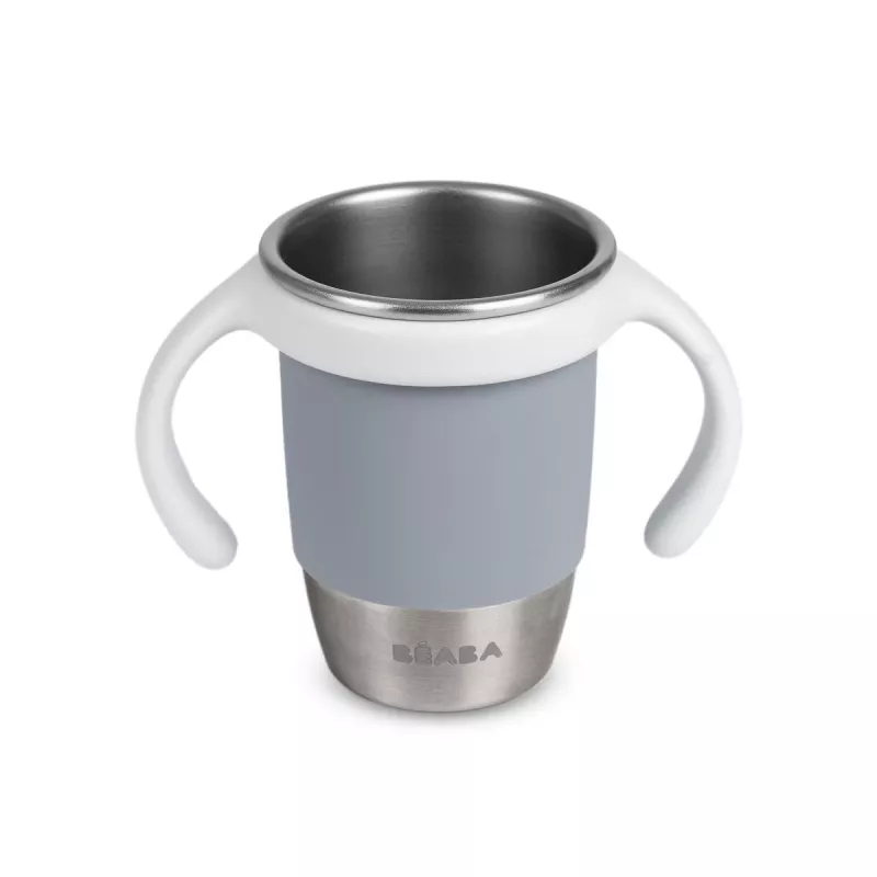 Beaba ruostumaton teräs 360° harjoittelumuki Pebble Grey